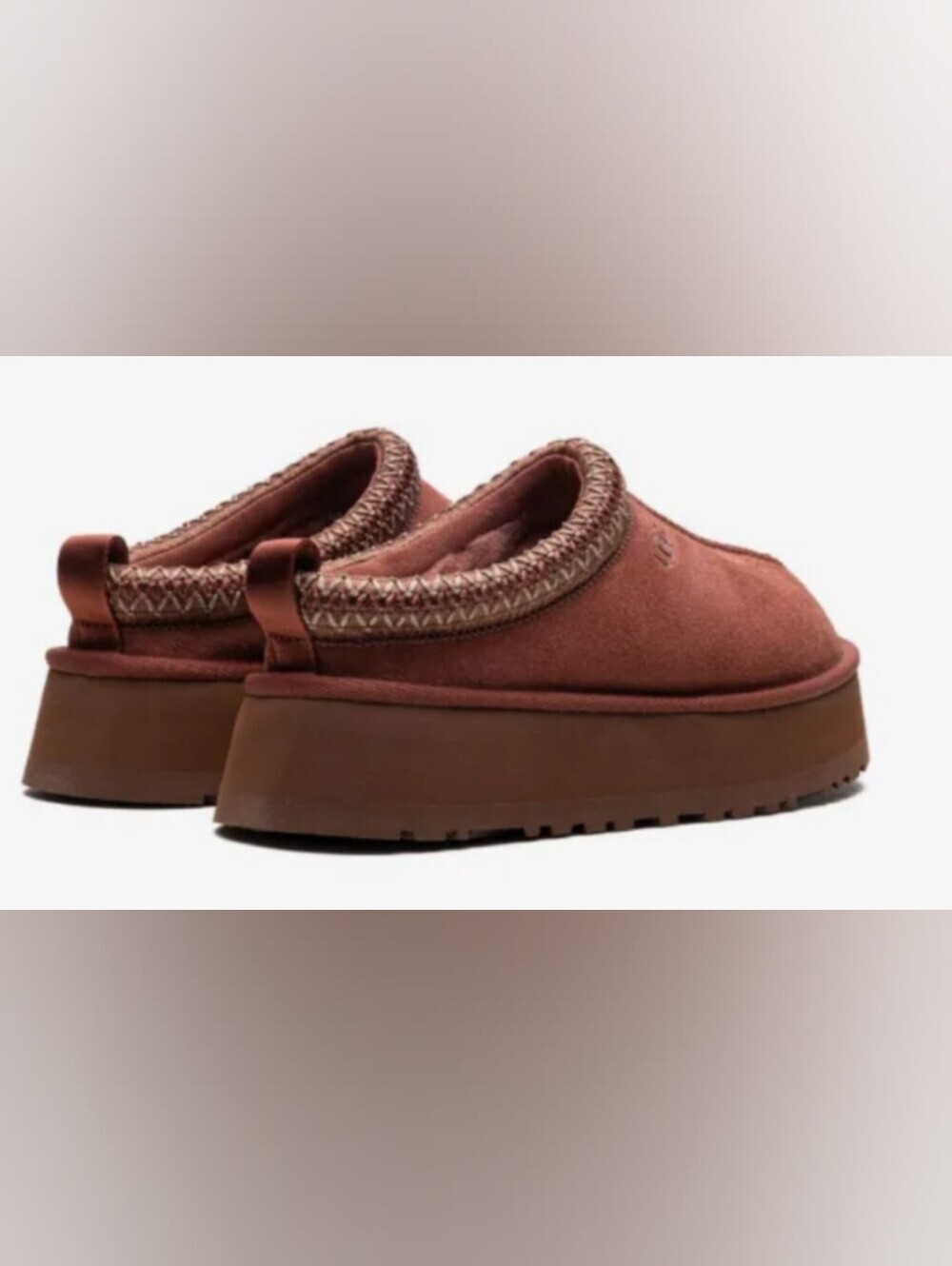 UGG Tazz Red Jasper Women's Suede Platform Clogs Size 9 NWOT MSRP $150 - Picture 2 of 9
